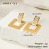GEMCHIC Women's 18K Gold Plated Geometric Square Rhinestone Earrings Stainless Steel Elegant Drop Dangle Jewelry for Party Wedding