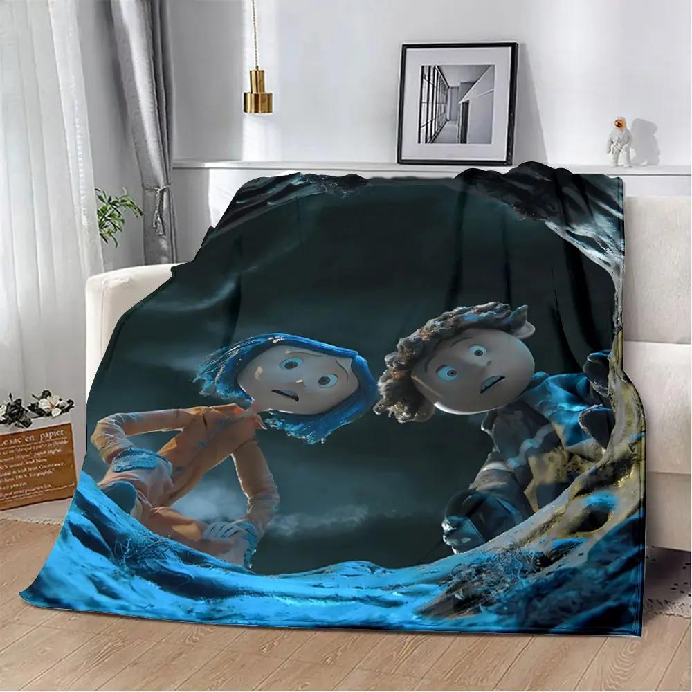 Coperta stampata Coraline per animazione Coperte da picnic Coperta calda Coperta morbida e confortevole Casa Viaggio Regalo di compleanno