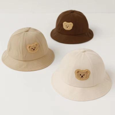 Cute Bear Baby Bucket Cap Spring Summer Boy Girl Panama Sun Hats Korean Style Cartoon Bear Toddler Kids Fisherman Caps