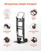 2 in 1 Folding Hand Truck, 226.9 kg Load Capacity for 4-Wheel Mode, Convertible Hand Truck Dolly with Wheels & Adjustable Handle, Portable Trolley