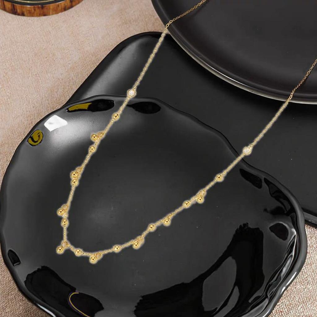 18k Temperament Luxury Tassel Necklace Luxurious and Noble Bean Necklaces Ins Cold Style Trendy Stainless Steel Jewelry