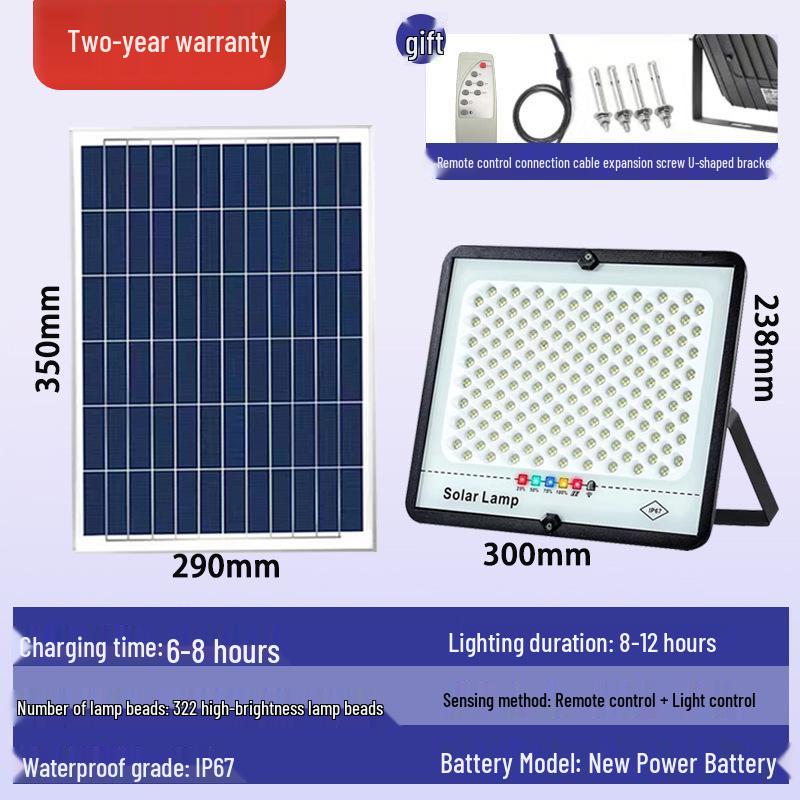 Solar Outdoor Courtyard and Street Flood Light with Motion Sensor