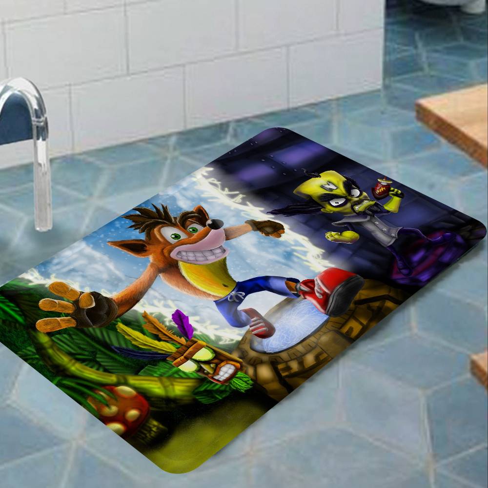 Video Game C-Crash B-Bandicoot Hallway Carpet Non-Slip Laundry Room Mat Laundry Decor Balcony Living Room Bedside Area Rugs