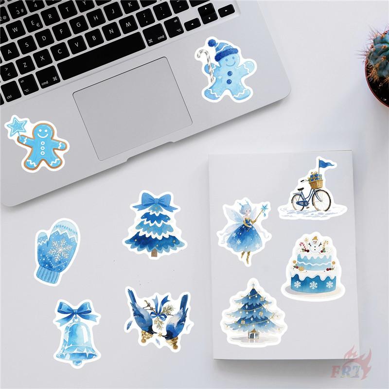 50Pcs/Set Blue Merry Christmas Series 03 Stickers DIY Fashion Waterproof Doodle Decals Stickers
