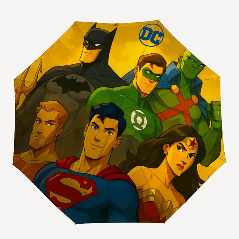 

1pc Superheroes Justice Automatic Folding Umbrella - Compact 8-Rib Design, Durable Plastic & Iron, Lightweight for Outdoor Daily Use22068