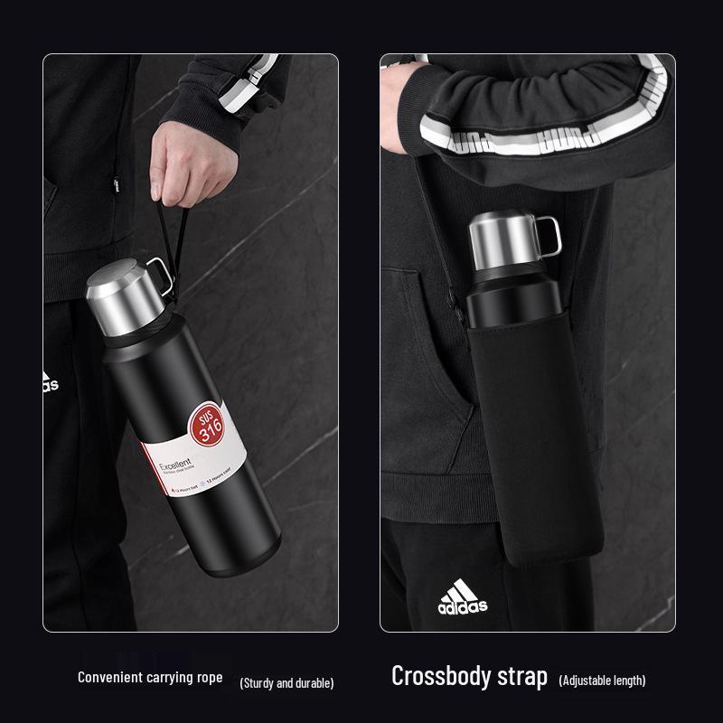 Men's Large Capacity 316 Stainless Steel Travel Thermos with Tea Infuser