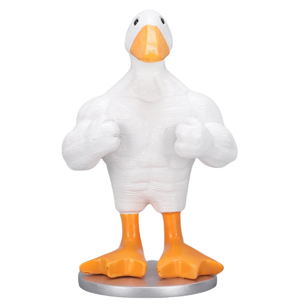 Funny Muscle Duck Statue Home Decor Cute Little Duck Garden Figurine for Entryway Table