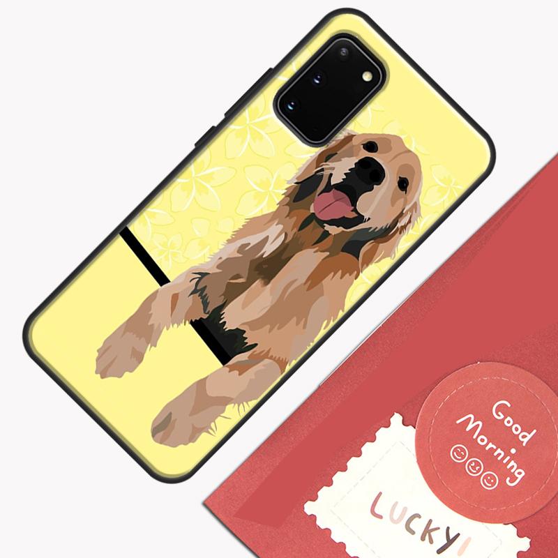 Cartoon Golden Retriever Dog Phone Case For Samsung Galaxy S24 S26 Ultra S20 S21 S22 S23 S25 Plus S10 S25 FE Cover Shell