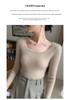 Chic Age-Defying Color-Block U-Neck Cashmere Sweater for Women - Slim Fit, Thick Knit Jacquard.
