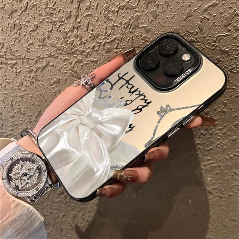 Luxury Silk Bow Glitter IMD Case for  POCO X6 X5 F6 F5 M6 Pro Mi 13T 12T 11T 14 13 12 11 Lite 5G NE 14T Pro Cover Cases