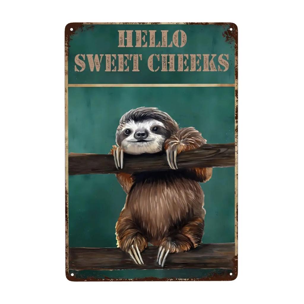 pc Vintage Sloth Metal Sign Thats What I Do I Read Book I Know Things for Home Wall Decor Mural Inspirational Quotes x Inch