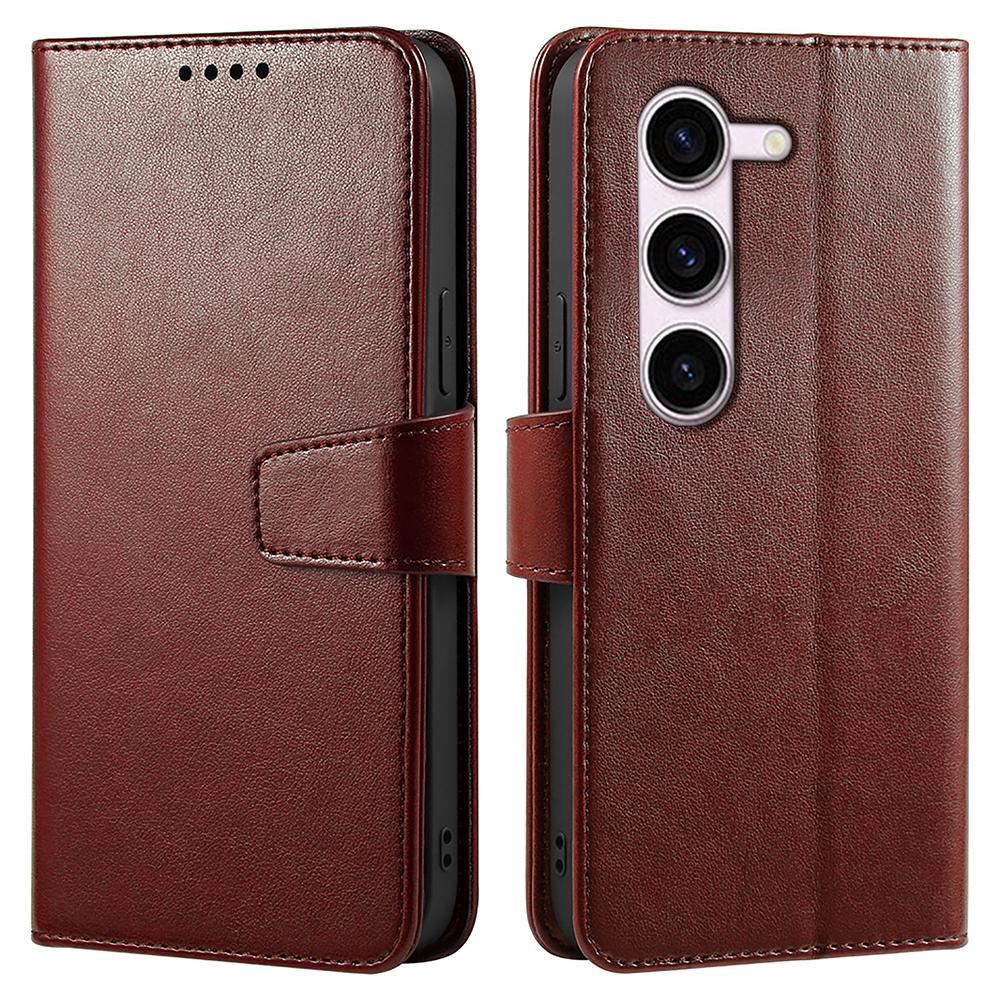

For Samsung Galaxy S23+ Case Stand Card Holder Wallet Leather Phone Cover Brown