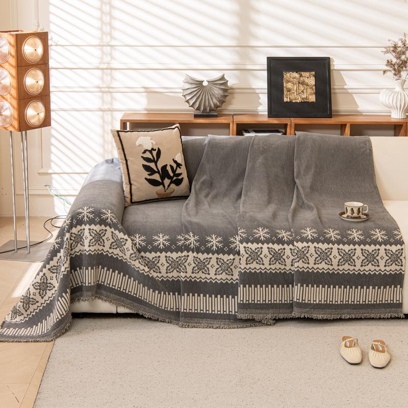 Chenille Cat-Proof Flowers Cats Sofa Cover Full Coverage Non-Slip Couch All-Season Universal Couch Camping Blanket Dust Guard