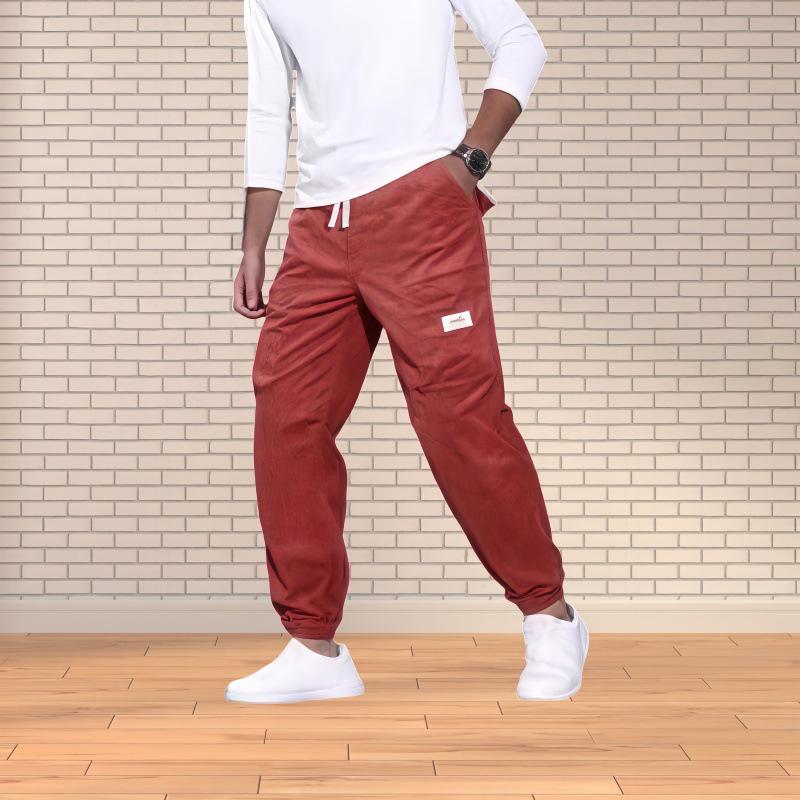 

2026 Men s Trend Multi-Pocket Casual Cargo Pants for Spring and Autumn S красный
