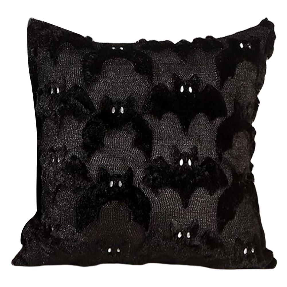Halloween Plush Faux Fur Pillowcase Washable Ghost&Pumpkin Pillow Cover Throw Pillow Cover for Couch Sofa Bedroom Home Decor