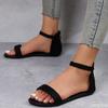 One button soft soled comfortable women flat shoes new 2026 summer fashion with zipper women's sandals daily casual slippers