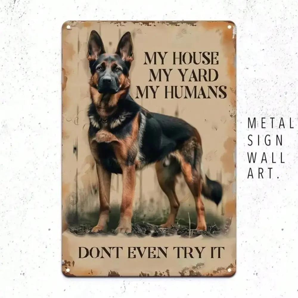 German Shepherd Sign Metal Plaque 8x12 Inch Yard Home Decor Gift