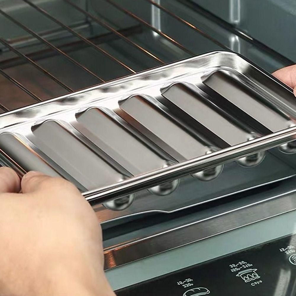 Oven 6-Cavity Stainless Steel DIY Homemade Food Supplement Sausage Mold Hotdog Maker Meat Tool