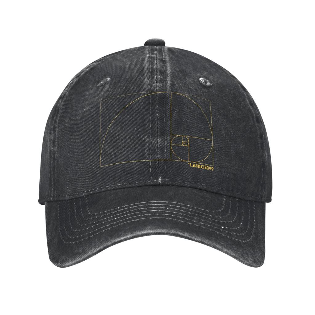 Golden Ratio Fibonacci Spiral Geometry Unisex Baseball Caps Geek Math Distressed Washed Caps Hat Outdoor All Season Snapback Cap