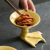Ceramic Goose Claw Shaped High Bowl, Dessert Bowl, Dim Sum Bowl, Caviar Plate, Special Tableware for Specialty Restaurants
