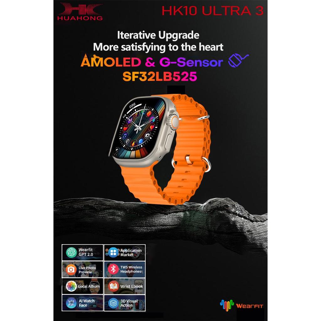 HK10 ULTRA 3 AMOLED Smart Watch Men Women ChatGPT NFC Compass Photo Album Heart Rate Bluetooth Call Sport Smartwatch Upgraded