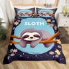 Cute Sloth Duvet Cover Cartoon Sloth Bedding Set Twin Queen For Boys Girls Teens Room Dorm Decor Kawaii Animal Comforter Cover