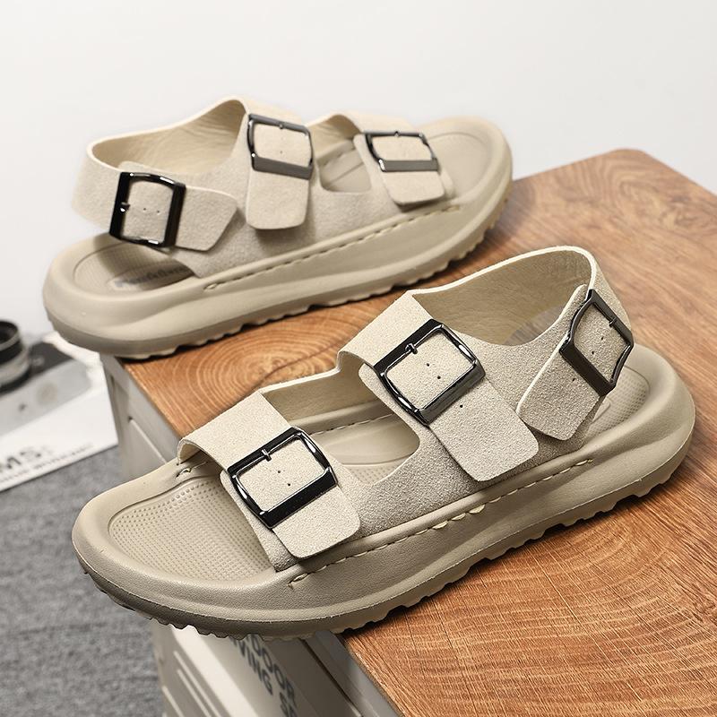 Summer wear rubber outdoor one-word slippers men's casual flip-flops non-slip beach shoes flat-heeled cool slippers women