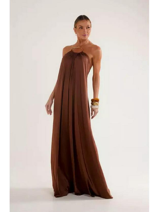Elegant 2026 European and American Women's Open-Back Halter Beach Dress