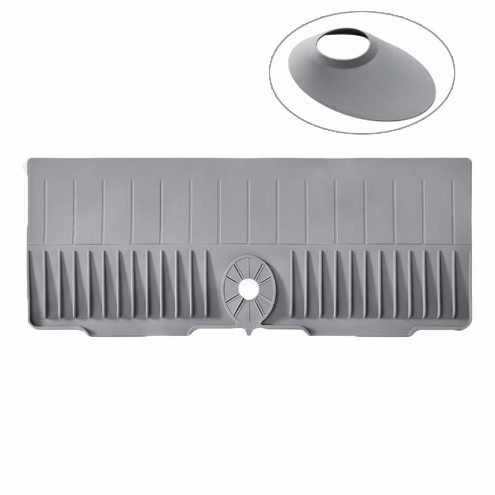 Fast Self-Draining Silicone Faucet Draining Pad Non-Slip Sink Splash Guard  Dish Soap Holder