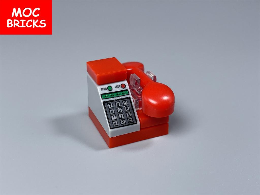 MOC Bausteine Computer Drucker Festnetztelefon Büro Set Zusammengebaut Pädagogisches Bausteine Spielzeug Kinder Geschenke