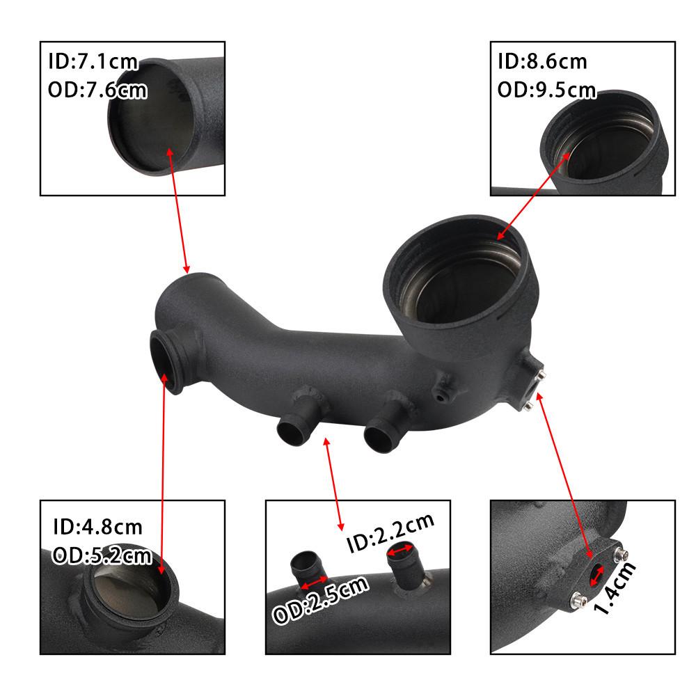 Air Inlet Kit Turbocharge Pipe Cooling Kit 50mm Pressure Relief Valve Black For BMW N54 E88 E90 E92 Car Engine Parts