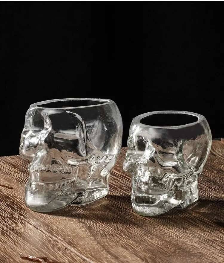 Creative Skull Shot Glass Whiskey Party Wine Beer Vaso Coffee Cup Bar Whisky Glass Transparent Glasses Vodka Cups Drinkware