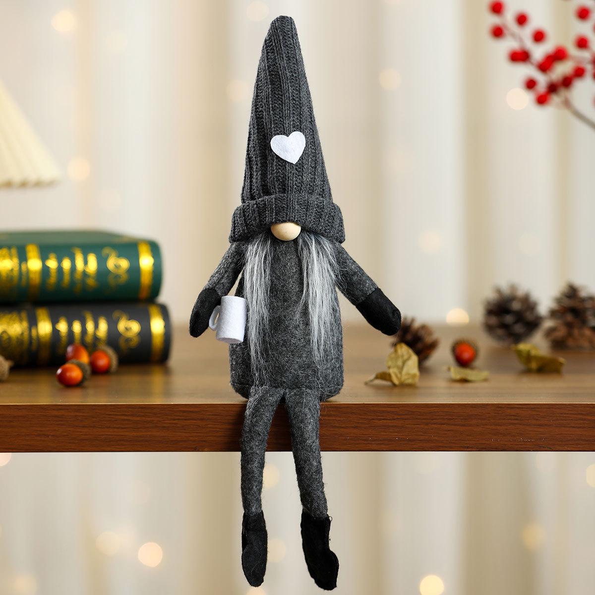 

Faceless Knitted Doll with Hanging Legs - Christmas Ornament for Home Decor