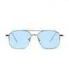 Fine Frame Metal Sunglasses Female Double Beam Toad Glasses Color Film Gradual Change Sunglasses Men'S Glasses