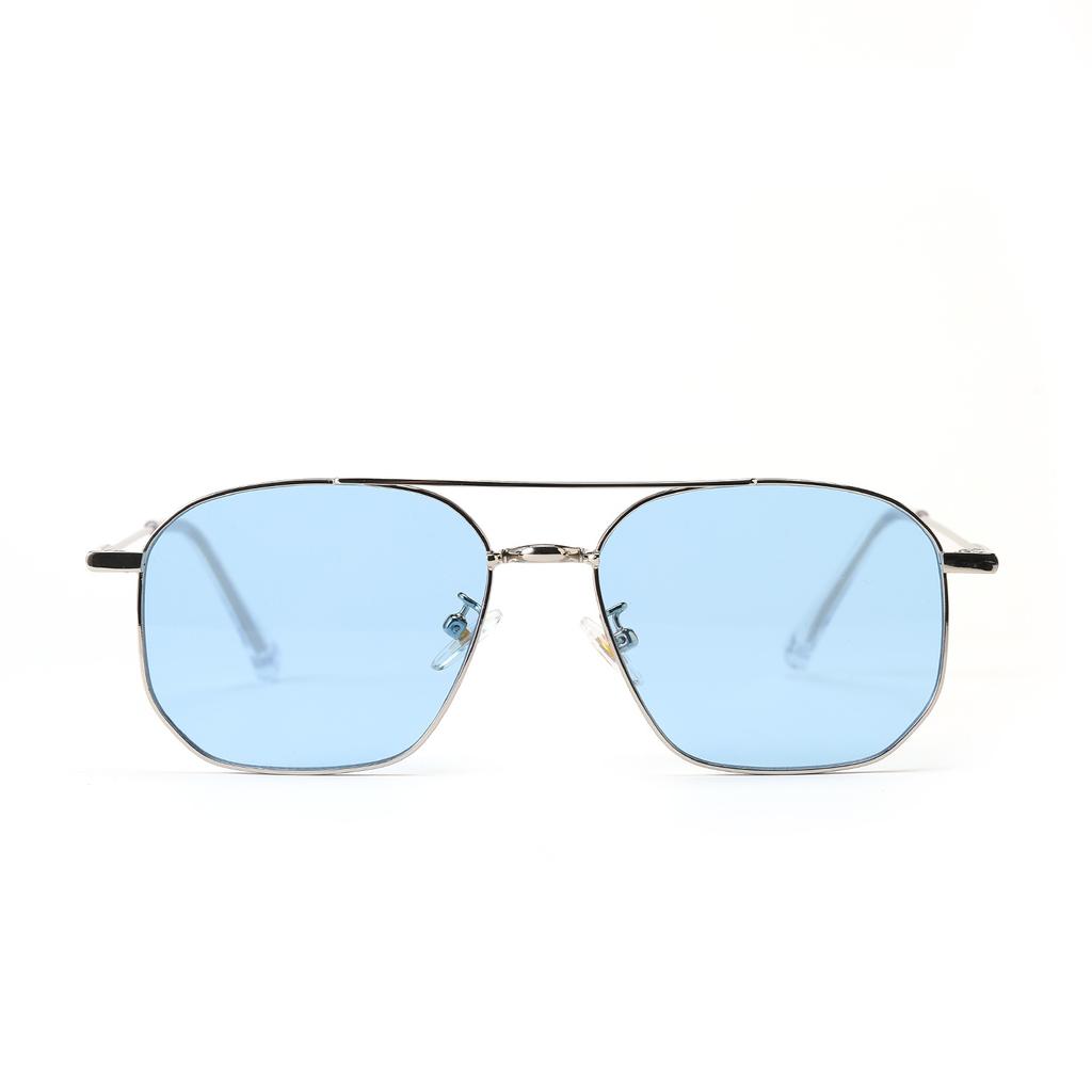 Fine Frame Metal Sunglasses Female Double Beam Toad Glasses Color Film Gradual Change Sunglasses Men'S Glasses
