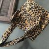 Simple Commuter Women's Vest Handbags Leopard Pattern Corduroy Female Large Tote Bag Casual Retro Ladies Cotton Shoulder Bags