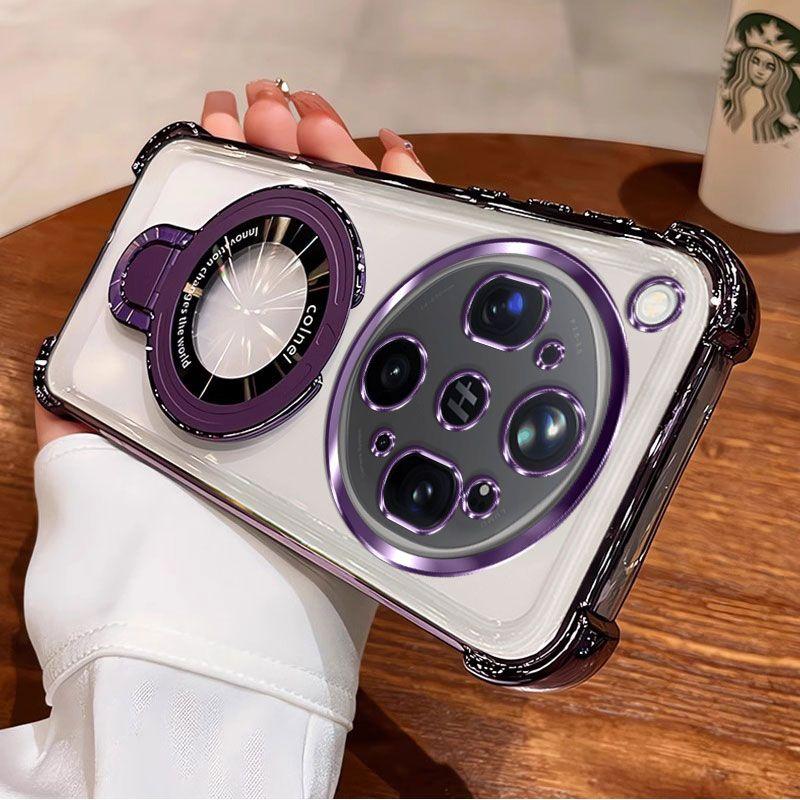 For OPPO Find X9 ultra Case luxury plating transparent skin-friendly bracket Cover For OPPO Find X9 ultra Skin Friendly  Funda