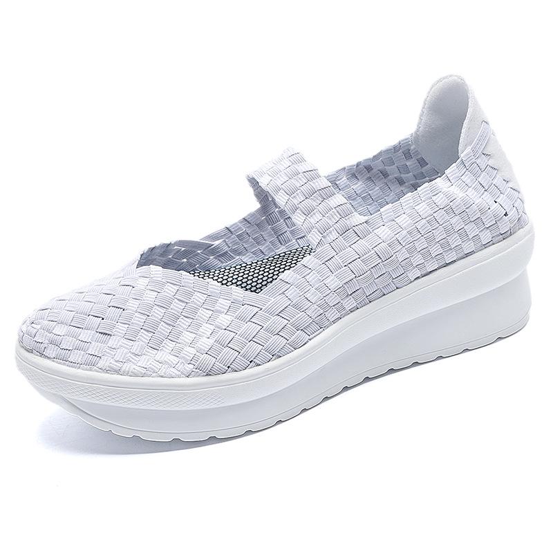 2022 Summer Women's Breathable Elastic Band Hand-Woven Casual Sports Flats