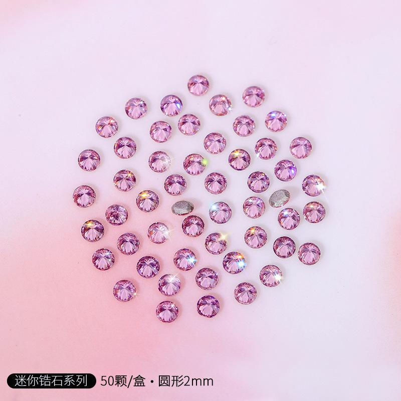 Pink Nail Art Small Zircon Flat Bottom Mini Zircon Diamond Nail Art Jewelry Mixed Nail Art Diamond Jewelry Decorative Diamond