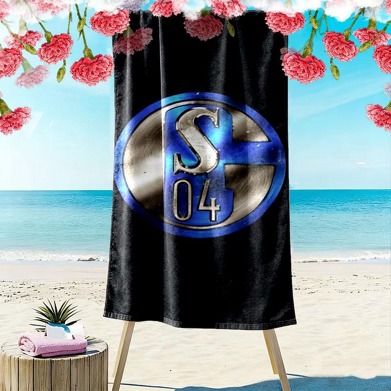 Asciugamano da Spiaggia Stampato FC Schalke 04, Asciugamano Grande Morbido ad Asciugatura Rapida per Spiaggia Campeggio Nuoto