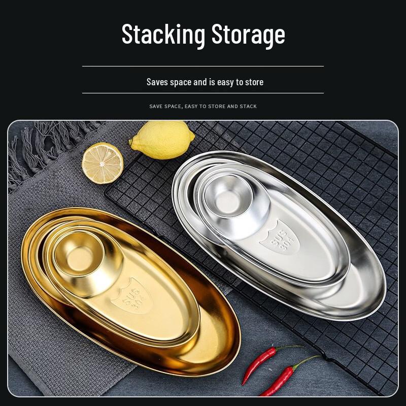 Stainless Steel Divided Sauce Dish