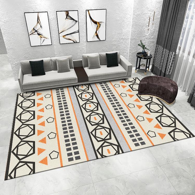 Ethnic Style Anti-slip Carpet Moroccan Vintage Print Rug for Living Room Bedroom Balcony Etc Multi-Size Home Decoration Mat