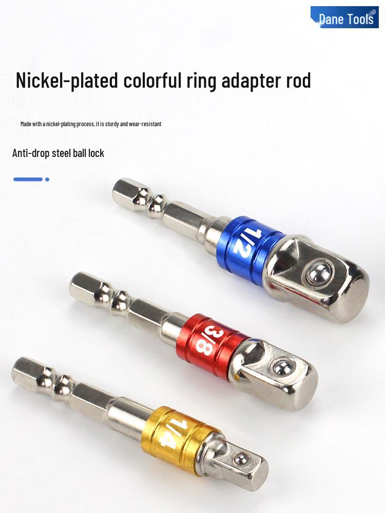 Electric Wrench Head Socket Adapter: Hex Shank to Square Drive Extension