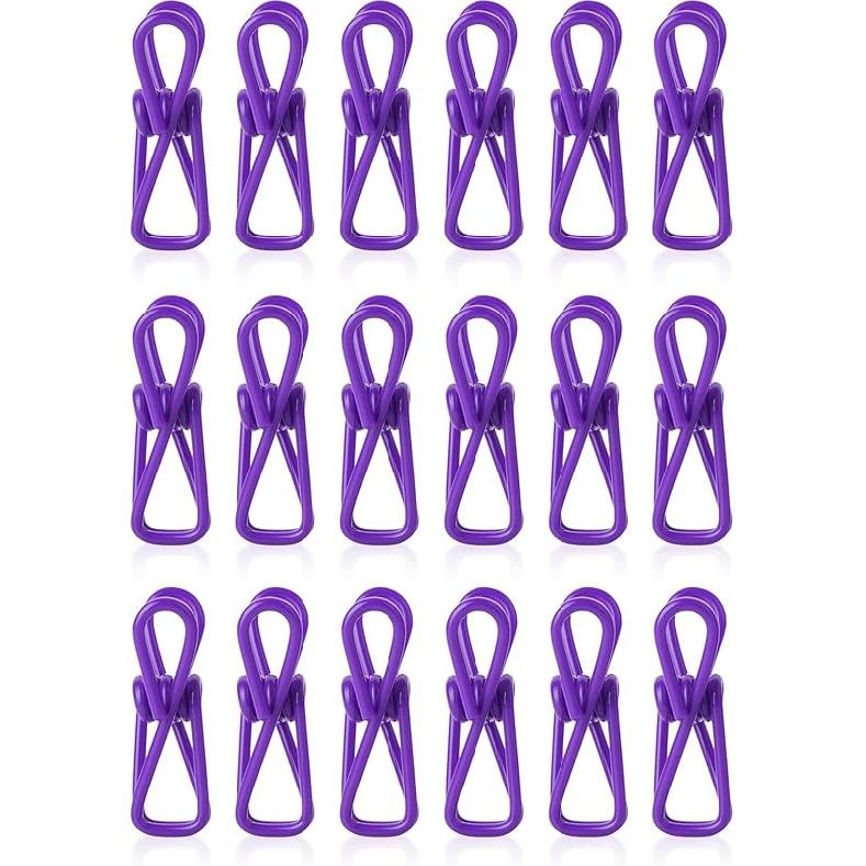 Mr. Pen- PVC-Coated Utility Clips, 2 Inch, 18 Pack, Colorful, PVC-Coated Steel Chip Bag Clips for Sealing Food, Paper Holder, Clothesline Clip for