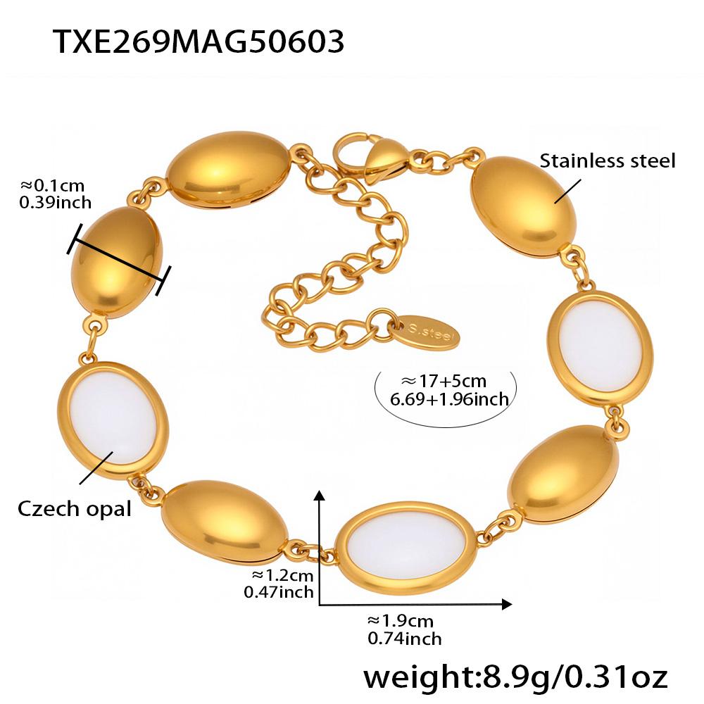 Unique Necklace Bracelet Earring In Stainless Steel With Multi Color Opal Necklaces Matching Bracelets Dangle Earrings For Women