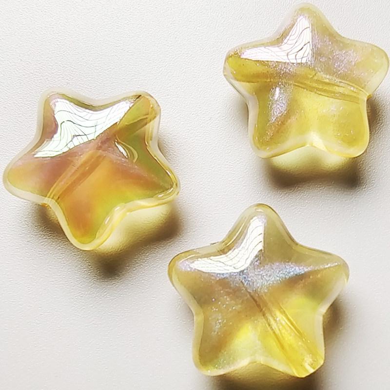 Iridescent Aurora Blue Star Beads for DIY Jewelry