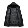 Men's Autumn Winter Zipper Warm Down Jacket Hooded Plush Solid Color  Cotton Coat