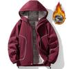Men's Plus Velvet Thick Hooded Windbreaker - Large Size Warm Loose Workwear Jacket