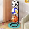 White Ball Storage Basket Carbon Steel Football Display Rack  Indoor