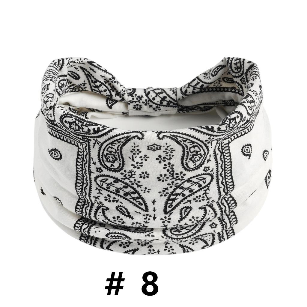 Cashew Print Headbands for Women Wide Boho Turban Headwrap Cotton Knot Elastic Hairbands Bandeau Sport Workout Hair Accessories